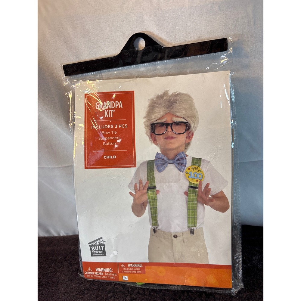 Suit Yourself Kids Grandpa Kit 100th‎ Day of School Costume Accessories 4pc Set